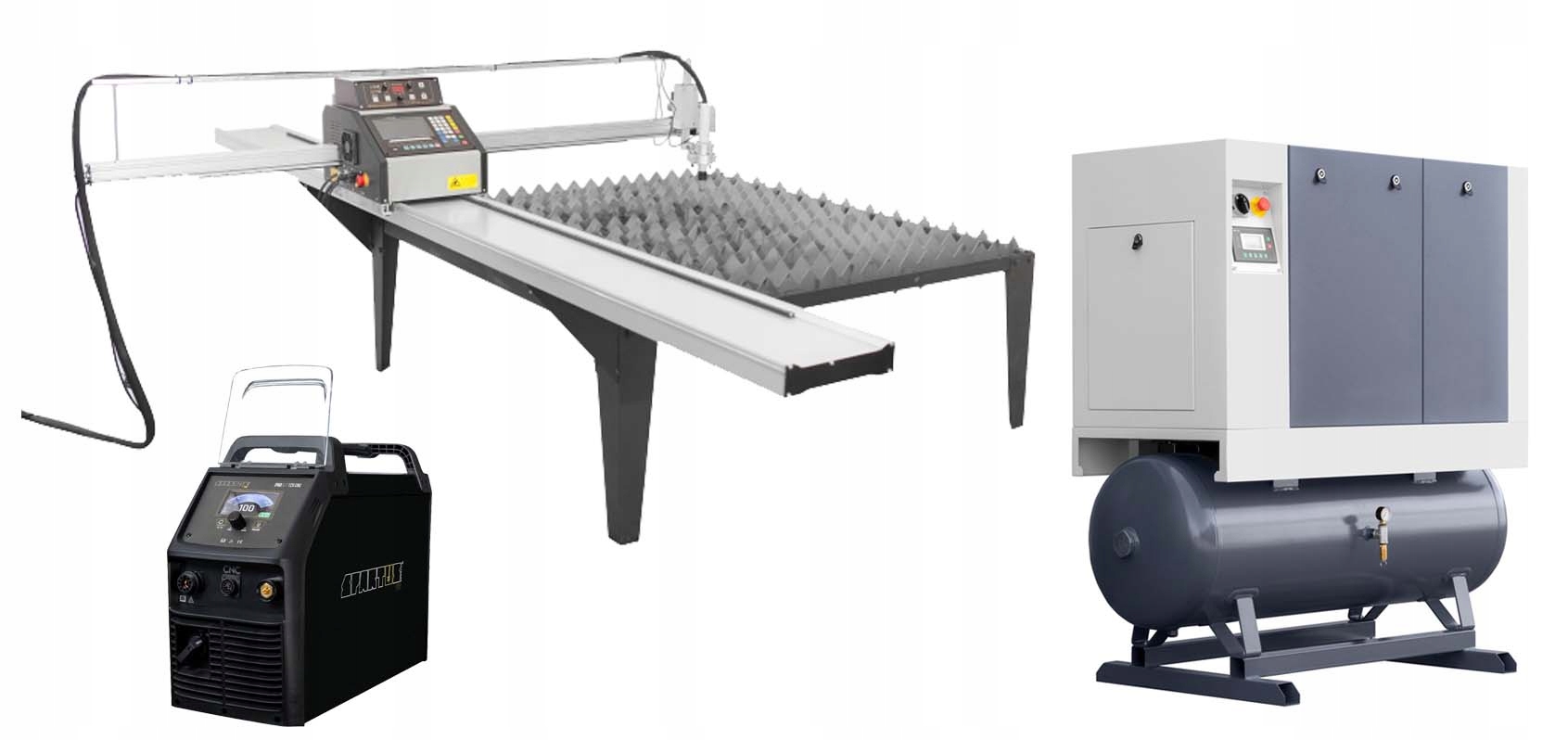 ZZ 1500x3000 PLAZMOVÝ HORÁK + KOMPAKTNÝ KOMPRESOR LUFT1000 + ZDROJ PLAZMY